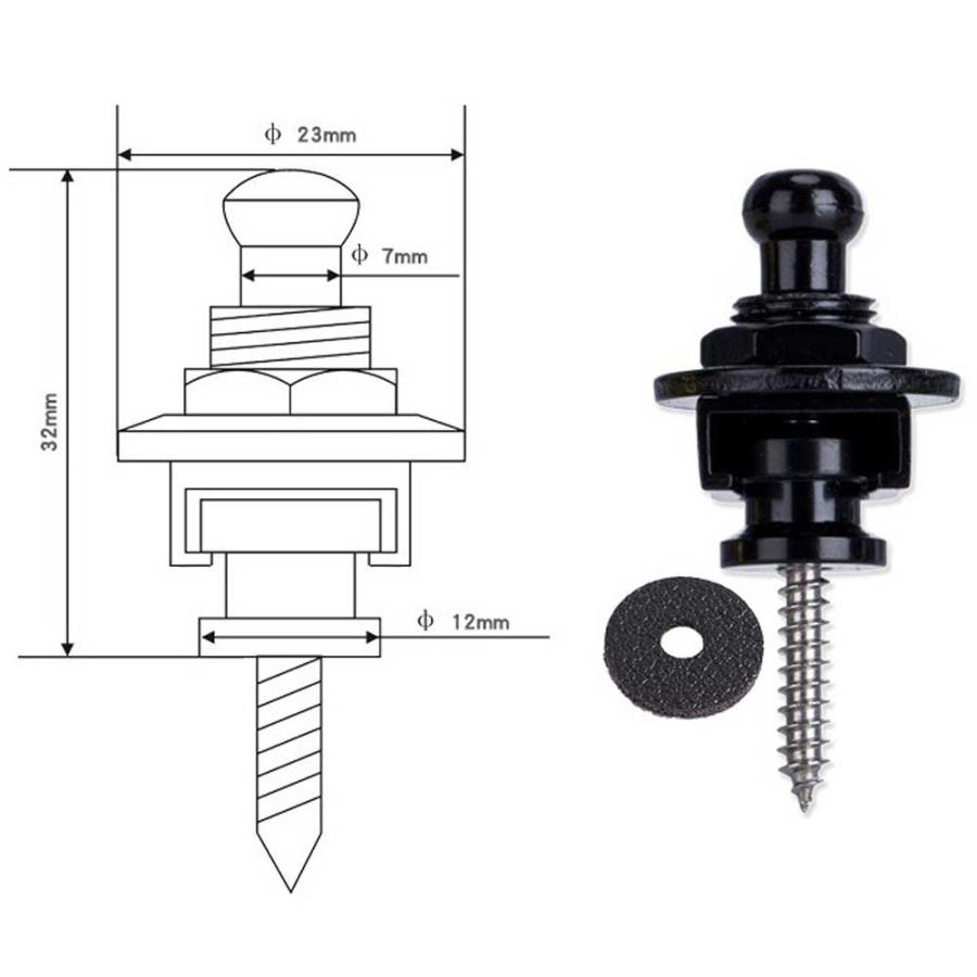 ギター ロックピン 2個セット ストラップロックピン ストラップピン