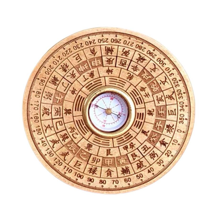 方位磁針 コンパス 木製 干支 方位 飾り 羅盤 方位磁石 風水 グッズ 工芸品 コンパクト シンプル インテリア 雑貨 小物 玄関 リ