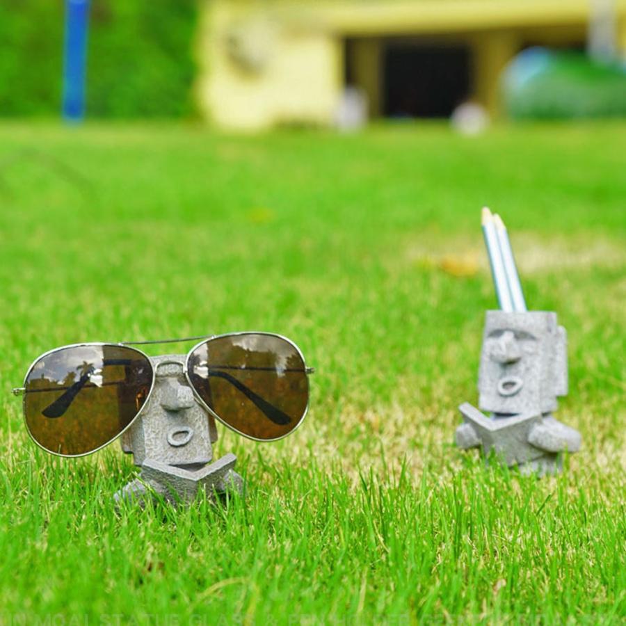 モアイ像 ペン立て メガネスタンド 眼鏡スタンド 玄関 置物 雑貨