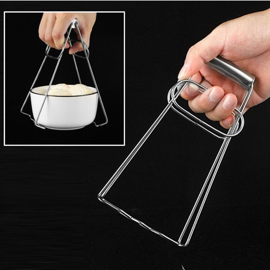 鍋つかみ トング ステンレス 皿つかみ クリップ 鉄板 蒸し器 オーブン 
