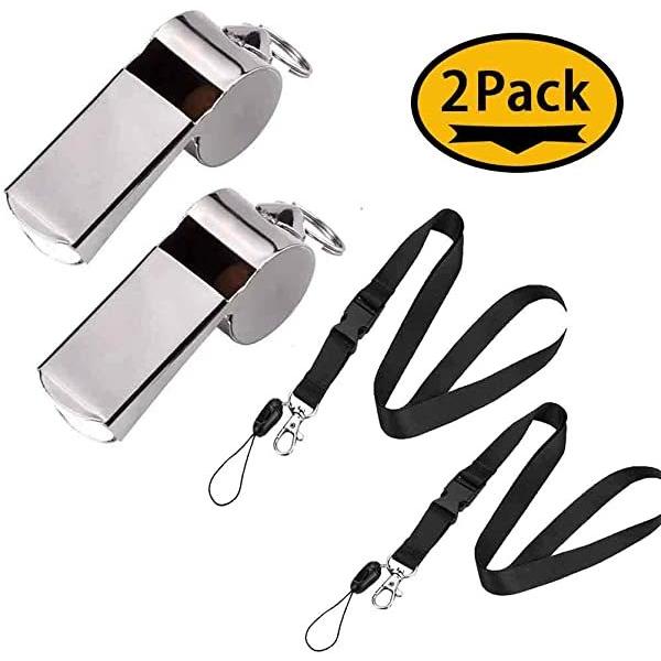 高い素材 送料無料 ホイッスル ステンレス鋼ホイッスル ストラップ付き 審判用 オフィシャル レフリー スポーツコーチ笛 音響 緊急 ステンレス Columbiatools Com