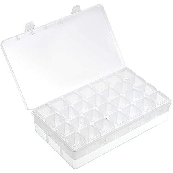 ビーズケース 3個セット 二重層 小分け 四角 クリア ネイルパーツケース ネイルシェル ネイルデコパーツ 出荷 蓋付き 小物収納ケース