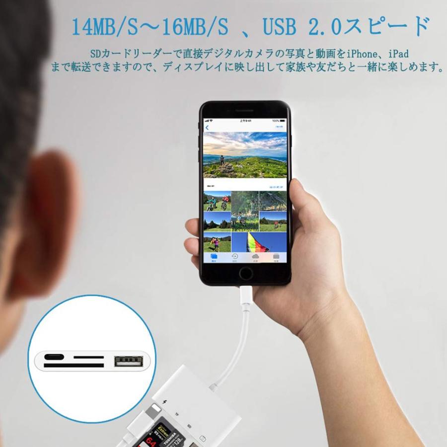 Iphone Sdカードリーダー Sdカード データ移行 カメラリーダー Microsd Ios Ipad 送料無料 新品 Usb