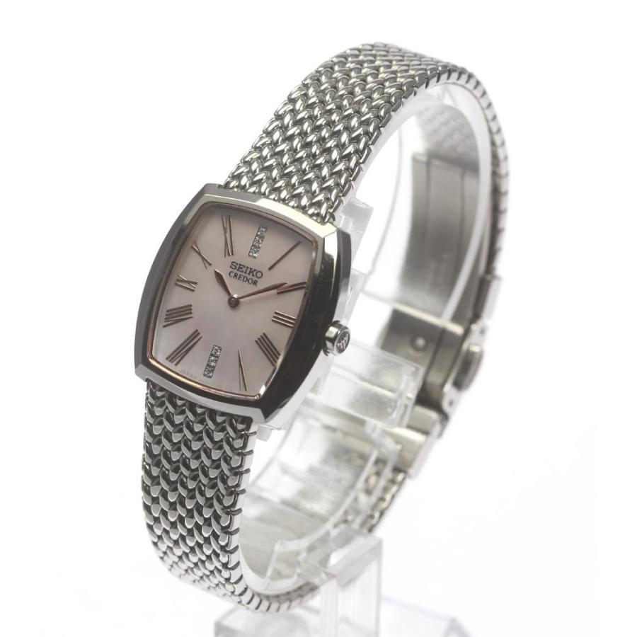 SEIKO（セイコー） ★良品★【SEIKO】セイコー クレドール 5A70-0BC0 ピンクシェル 6Pダイヤ クォーツ レディース ...
