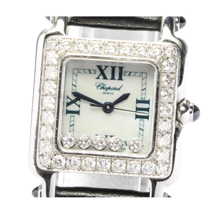 ショパール Chopard 27/8894-23/11 ハッピースポーツ スクエアミニ ダイヤベゼル 5Pダイヤ クォーツ レディース 保証書付き_953399 Chopard（ショパール） Chopard 27/8894-23/11 ハッピースポーツ