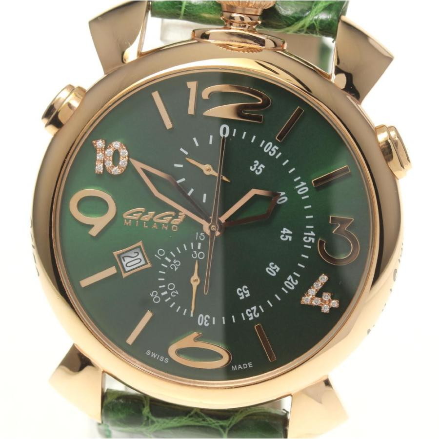 美品✨　ガガミラノ　マヌアーレ　シン　クロノ　5098 メンズ　付属品完備　QZ マヌアーレ シンクロノ GaGa MILANO - 美品✨ ガガミラノ