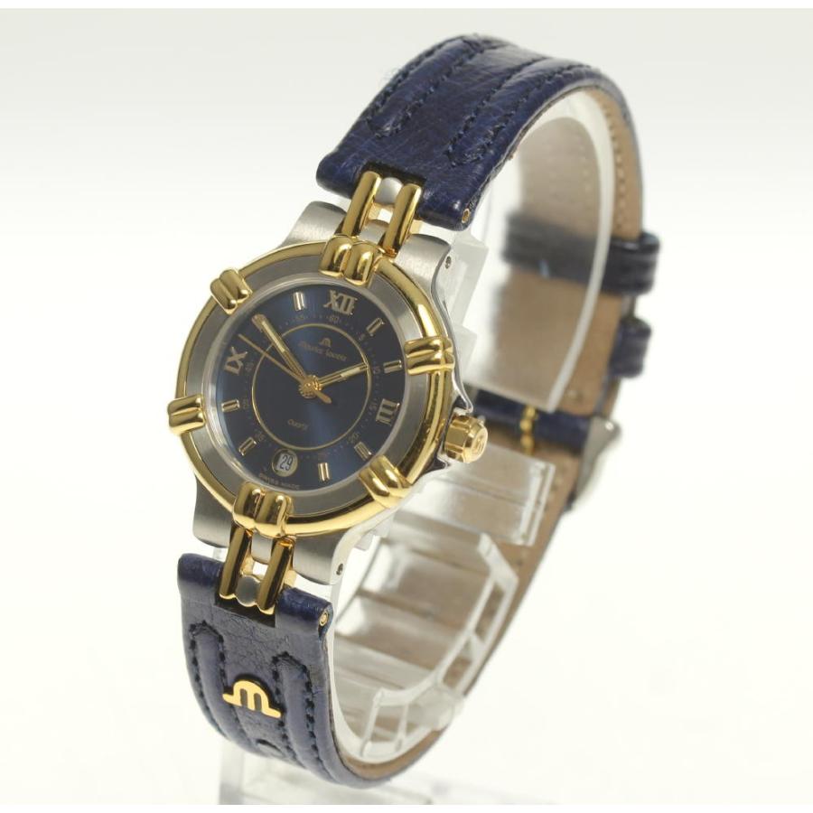 MAURICE LACROIX / クォーツ腕時計/アナログ/レザー/BRW/SS/75344 ☆美品【MAURICE LACROIX】モーリスラクロア デイト 75344 クォーツ