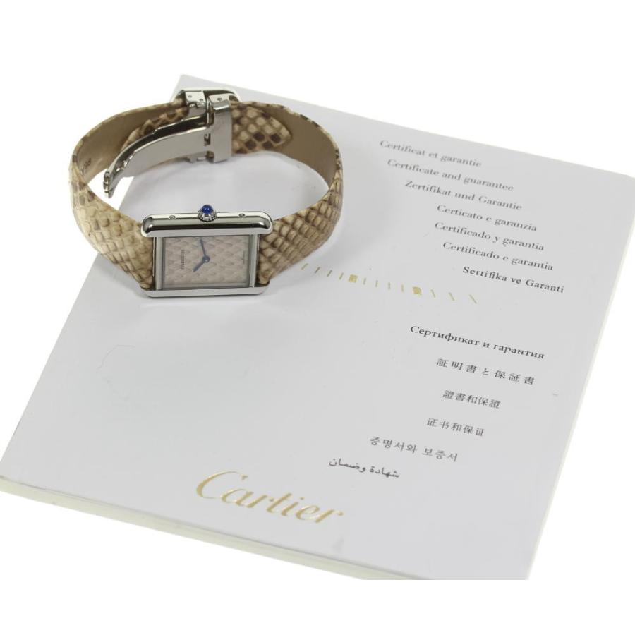【希少】【美品】カルティエ CARTIERタンクソロ SM パイソン柄 クォーツ Cartier 【CARTIER】カルティエ タンクソロSM パイソンモチーフ