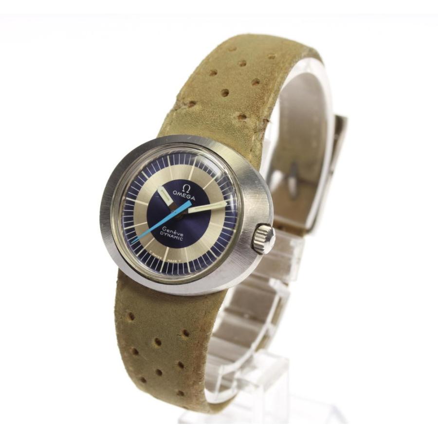 オメガダイナミック手巻ベルト新品交換済みノンポリッシュ美品！