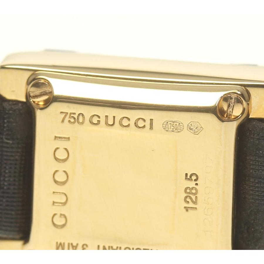 グッチ GUCCI YA128505 Gフレーム 128.5 K18YG 3Pダイヤ クォーツ レディース 内箱・保証書付き_755755 GUCCI - グッチ GUCCI YA128505 Gフレーム 128.5 K18YG 3Pダイヤ