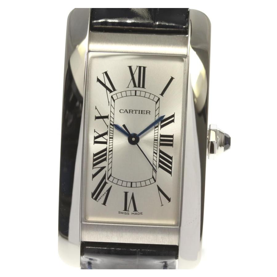 ☆美品 箱保付き【CARTIER】カルティエ タンクアメリカン MM 革ベルト WSTA0017 自動巻き ボーイズ :545261