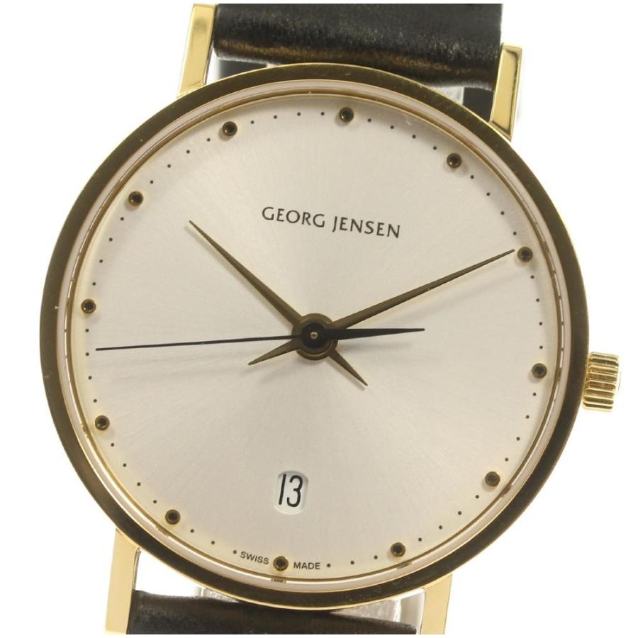 良品 Georg Jensen ジョージジェンセン ラウンド クォーツ 革ベルト メンズ 547849 Closer Yahoo ショップ 通販 Yahoo ショッピング
