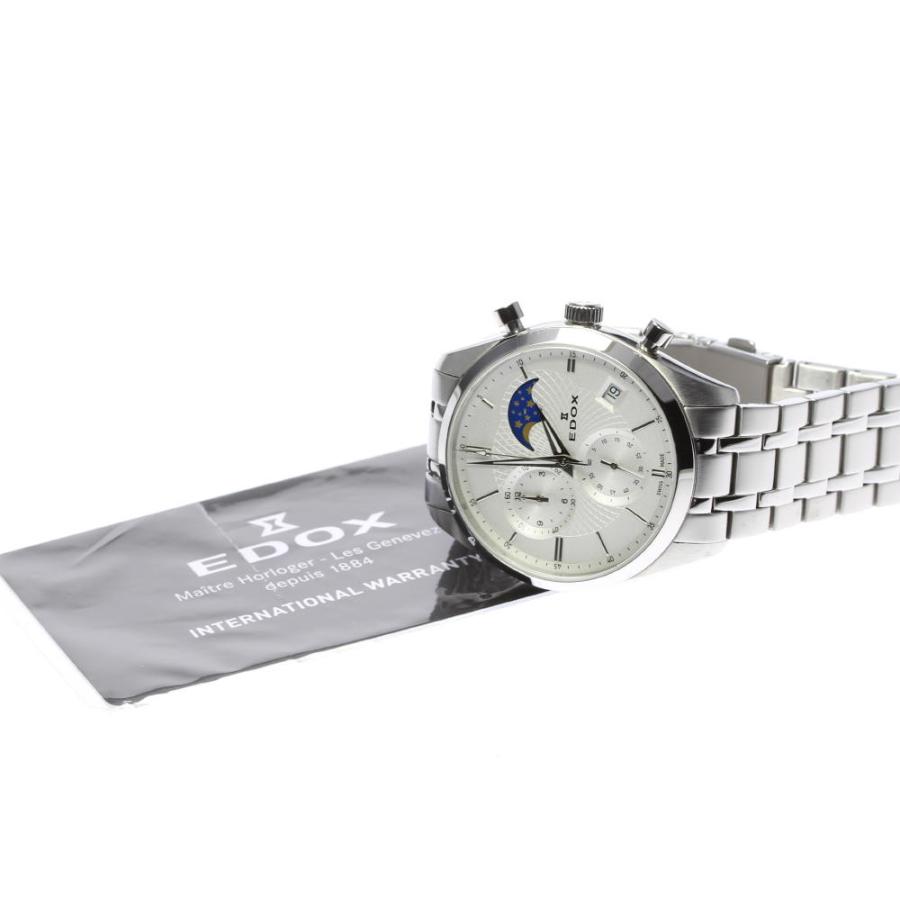 EDOX ☆良品【EDOX】エドックス ムーンフェイズ クロノグラフ デイト 