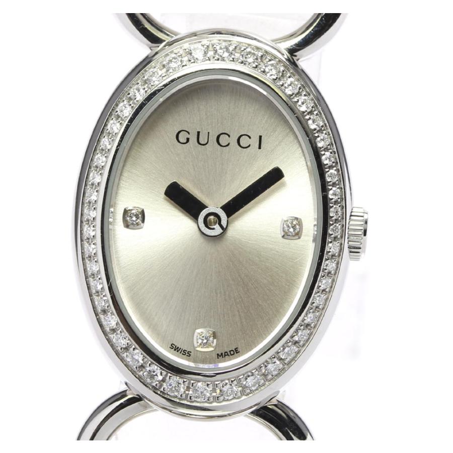 グッチ トルナヴォーニ オーバル ダイヤベゼル 118 クォーツ K GUCCI（グッチ） ☆良品☆箱保付【GUCCI】グッチ トルナヴォーニ