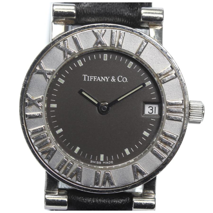 高質で安価 箱付き【TIFFANY&Co.】ティファニー レディース クォーツ デイト アトラス 腕時計
