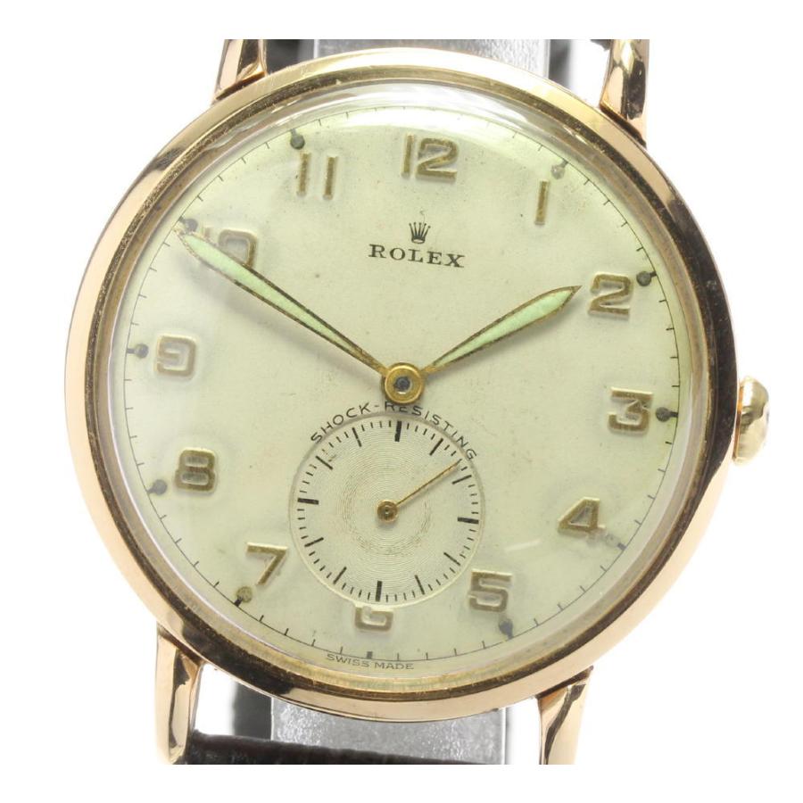 ROLEX 【ROLEX】ロレックス スモールセコンド 革ベルト 手巻き メンズ  