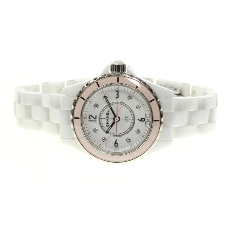 CHANEL ☆良品【CHANEL】シャネル J12 H4466 白セラミック 8Pダイヤ