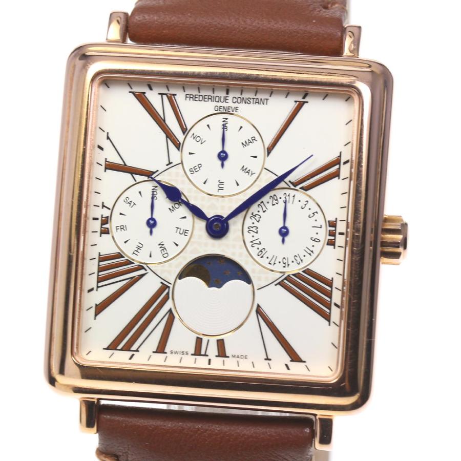 電池交換済 FREDERIQUE CONSTANT フレデリックコンスタント パスエイション FC265X3C5 トリプルカレンダー ムーンフェイズ 黒 ブラック SS ステンレス メンズ クォーツ【6ヶ月保証】【腕時計】【中古】 FREDERIQUE CONSTANT（フレデリック・コンスタント） 【FREDERIQUE