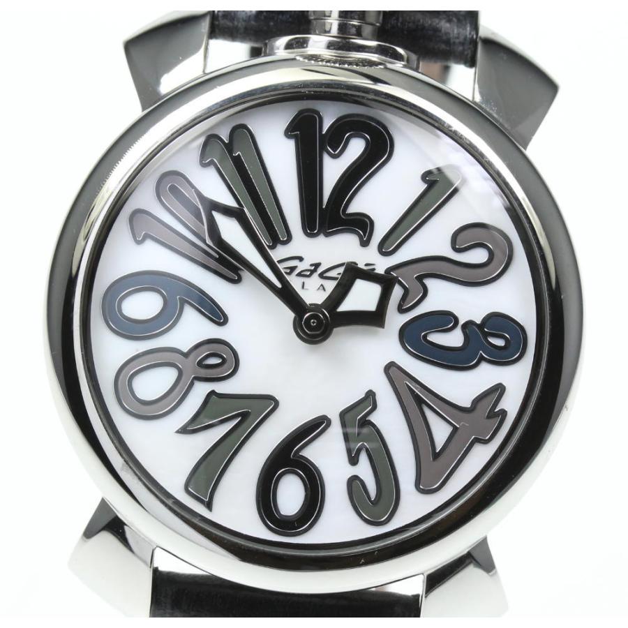 ☆良品 保付【GaGa MILANO】ガガミラノ マヌアーレ40 5020.5 革ベルト  