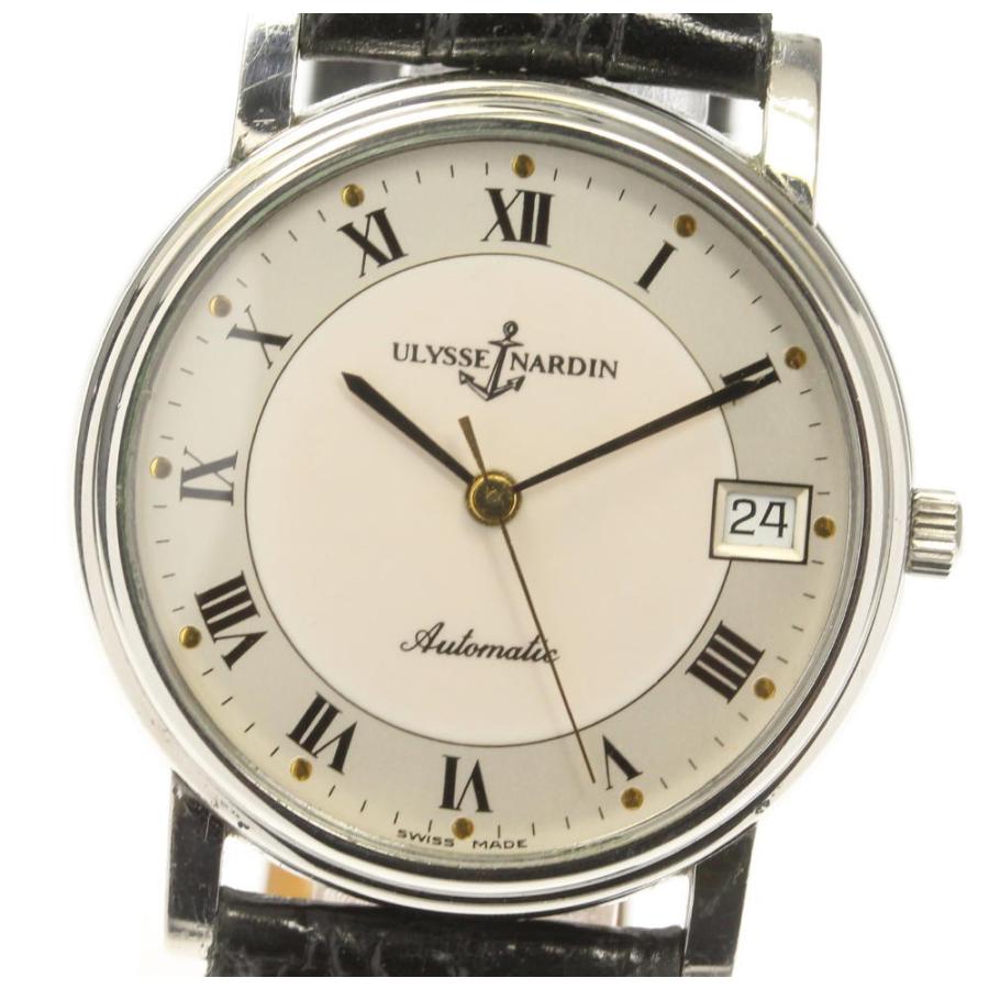 ユリス•ナルダン 自動巻き時計 ダイヤホワイト文字盤 32mm