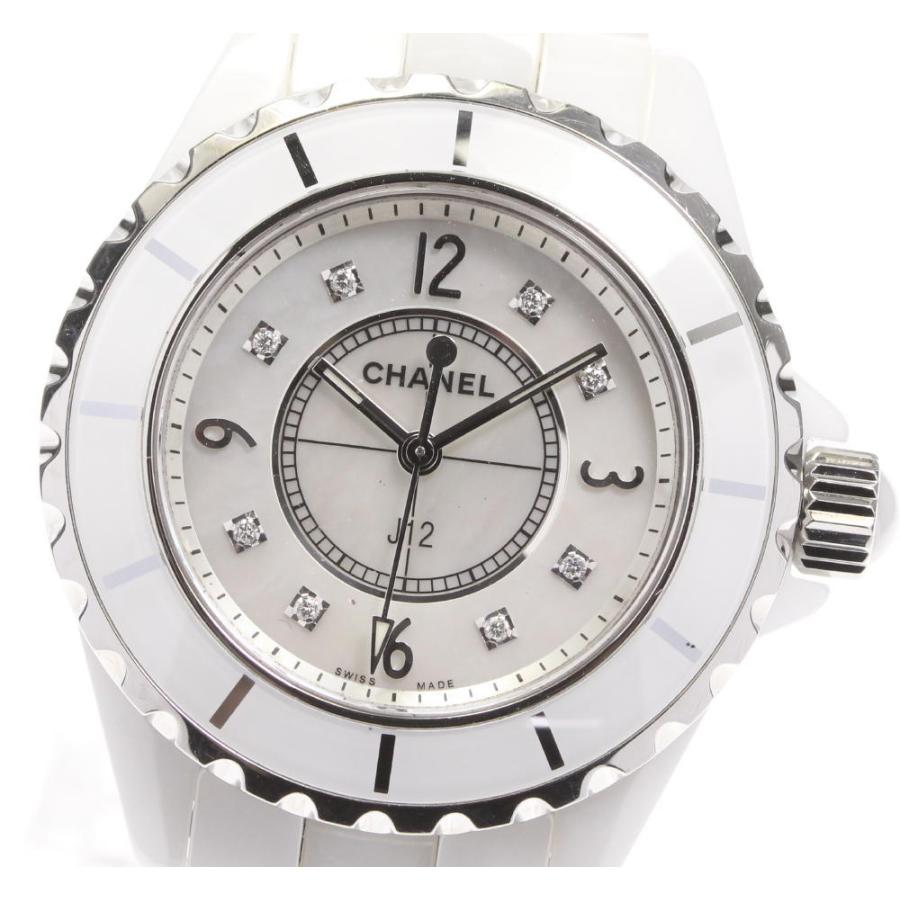 保付き Chanel シャネル J12 H2422 白セラミック 33ミリ 8pダイヤ シェル クォーツ レディース Closer Yahoo ショップ 通販 Yahoo ショッピング