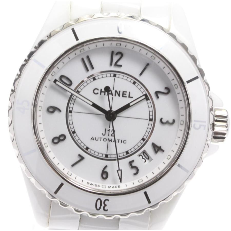 ☆セール30％OFF 美品【CHANEL】シャネル J12 白セラミック デイト 