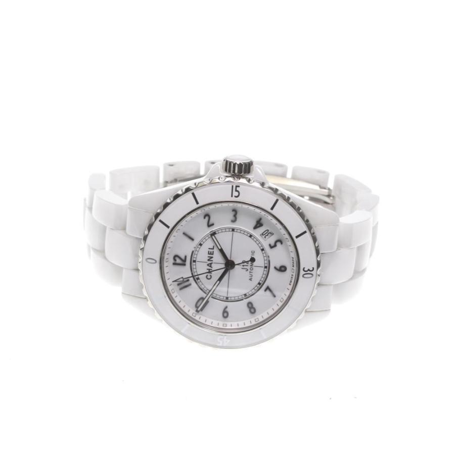 ☆セール30％OFF 美品【CHANEL】シャネル J12 白セラミック デイト 