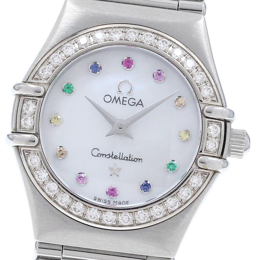 訳あり オメガ OMEGA 1460.79 コンステレーションミニ マイチョイス アイリス カラーストーン ダイヤベゼル クォーツ レディース _606171 OMEGA（オメガ） 訳あり OMEGA 1460.79 コンステレーションミニ マイ