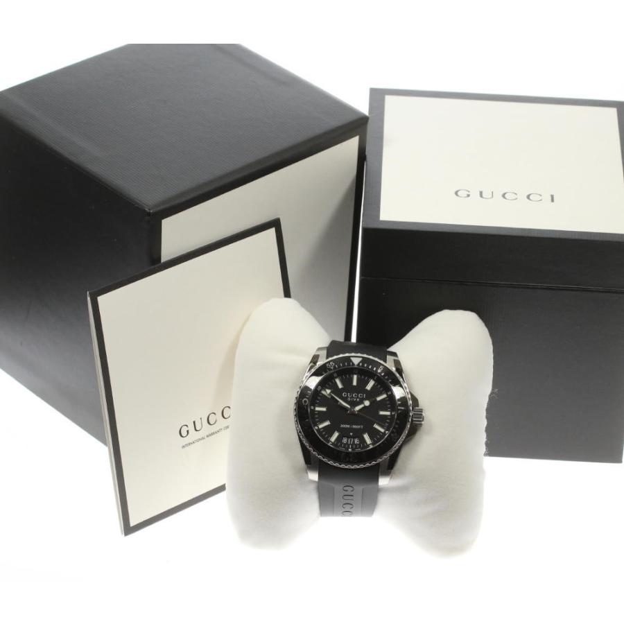 ダイブ デイト ブラック Gucci Dive クォーツ 45mm 箱付き 腕時計 黒文字盤 ウォッチ グッチ Ya1364a 中古 新品 Olivia Cooke Com