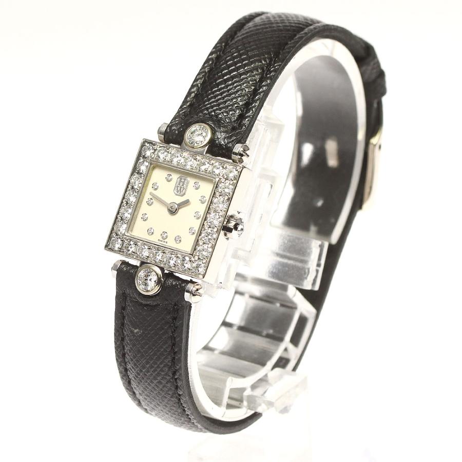 ハリーウィンストン HARRY WINSTON 120LQ18W シグネチャー K18WG ダイヤベゼル クォーツ レディース _608163【ev20】 ハリーウィンストン HARRY WINSTON 120LQ18W シグネチャー K18WG