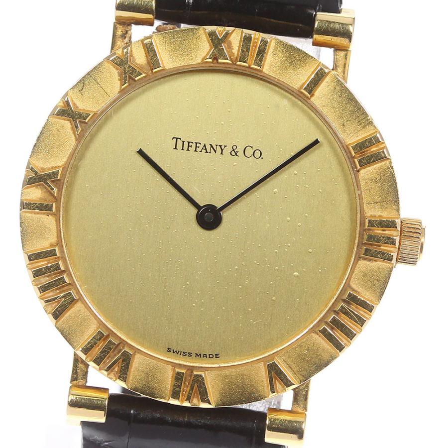 通販 人気 メンズ クォーツ M0630 K18yg アトラス 箱付き Tiffany Co ティファニー メンズ腕時計