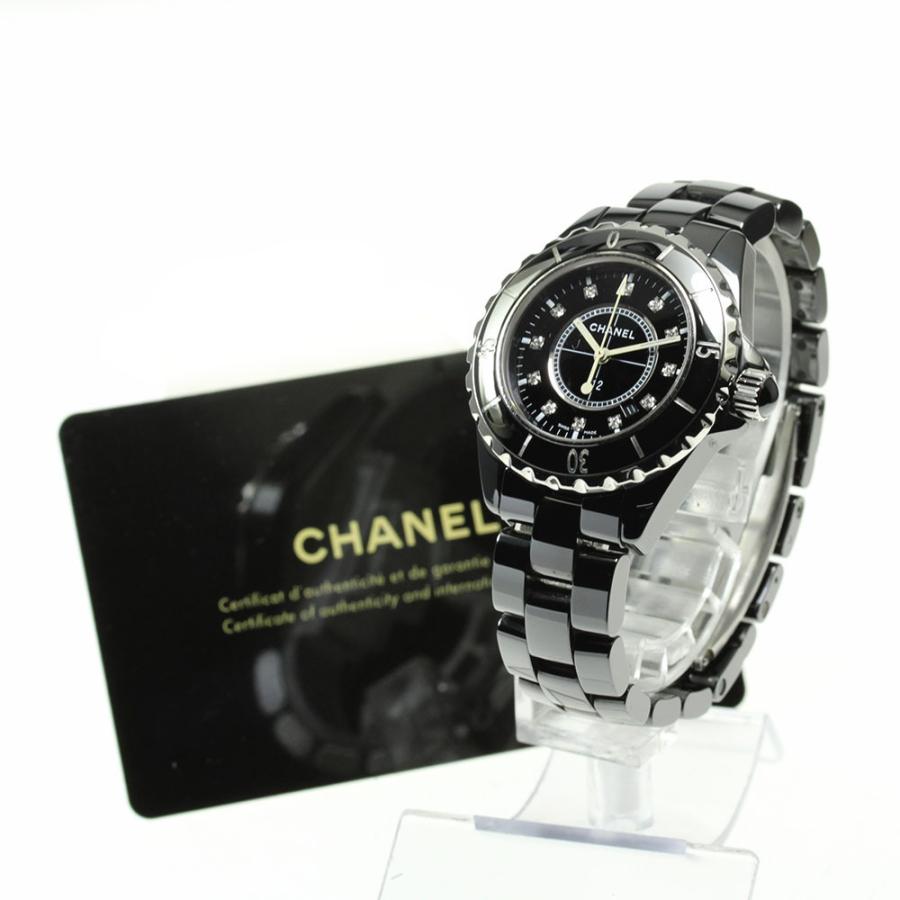 シャネル J12 12Pダイヤ H1625 クォーツ レディース CHANEL Chanel J12 Diamonds Black Ceramic Ladies Watch H1625 | WatchGuyNYC