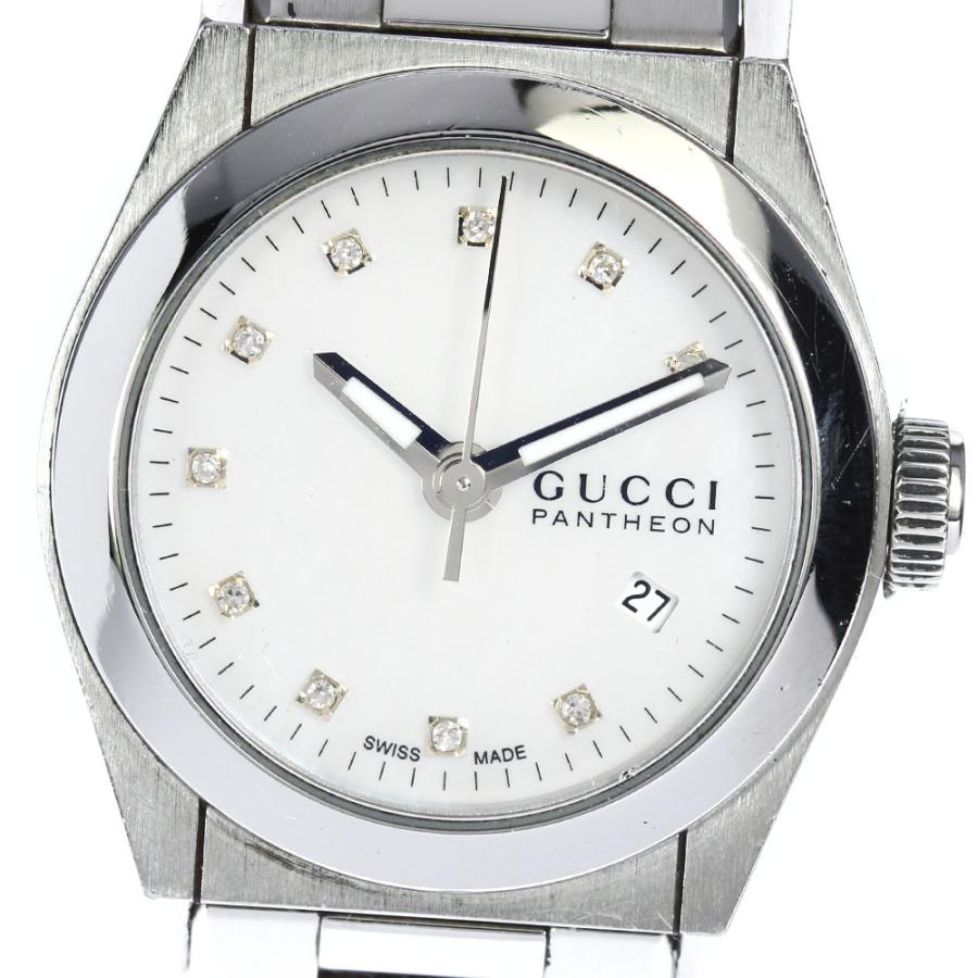 GUCCI 【GUCCI】グッチ パンテオン 115.5/YA115504 10Pダイヤ デイト  