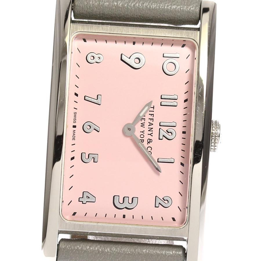 ギャラ有り ティファニー イーストウエストミニ 腕時計 ピンク文字盤