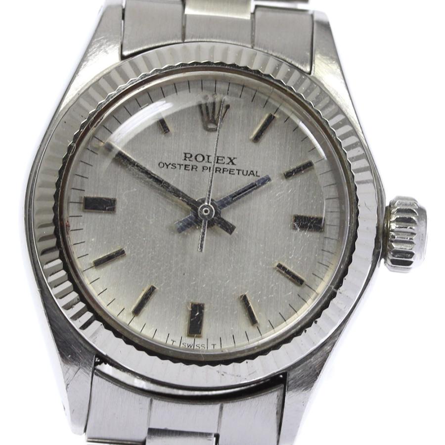 【ROLEX】ロレックス オイスターパーペチュアル cal.1161 6619 ステンレススチール×WG×リザード 自動巻き アナログ表示 レディース シルバー文字盤 腕時計 ROLEX（ロレックス） 【ROLEX】ロレックス オイスターパーペチュアル
