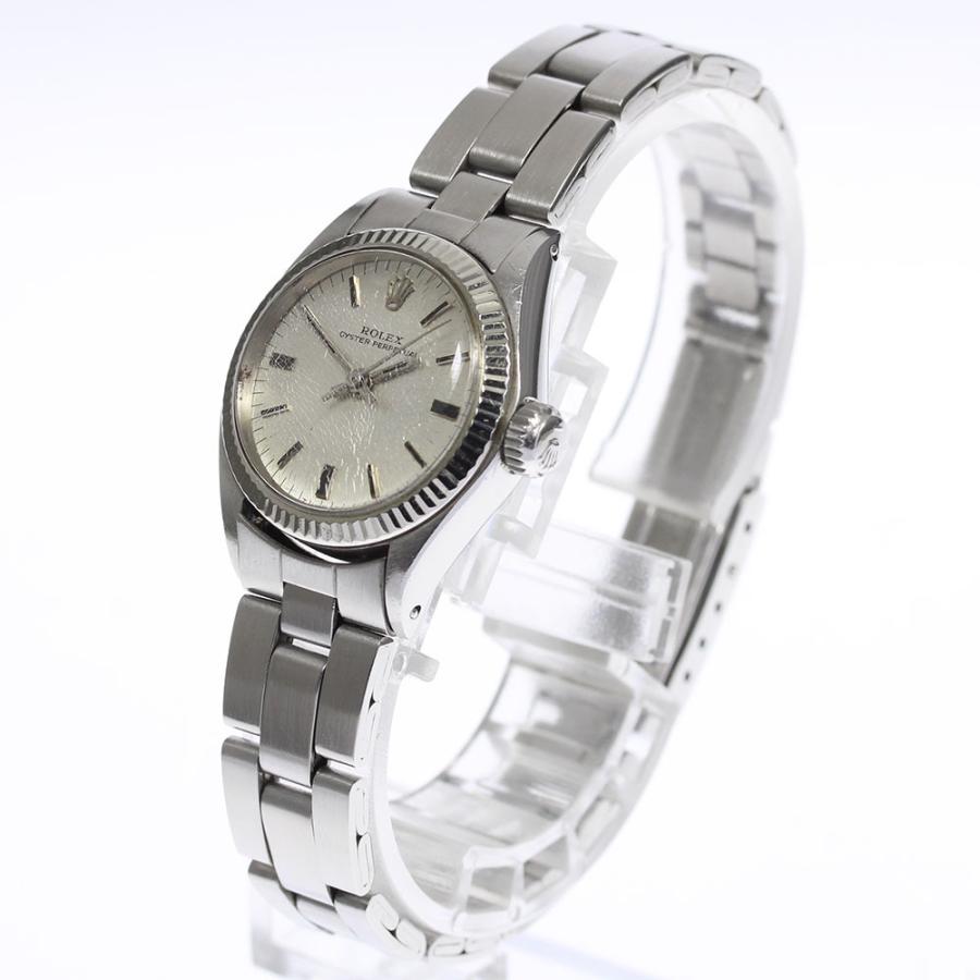 【ROLEX】ロレックス オイスターパーペチュアル cal.1161 6619 ステンレススチール×WG×リザード 自動巻き アナログ表示 レディース シルバー文字盤 腕時計 ROLEX（ロレックス） 【ROLEX】ロレックス オイスターパーペチュアル