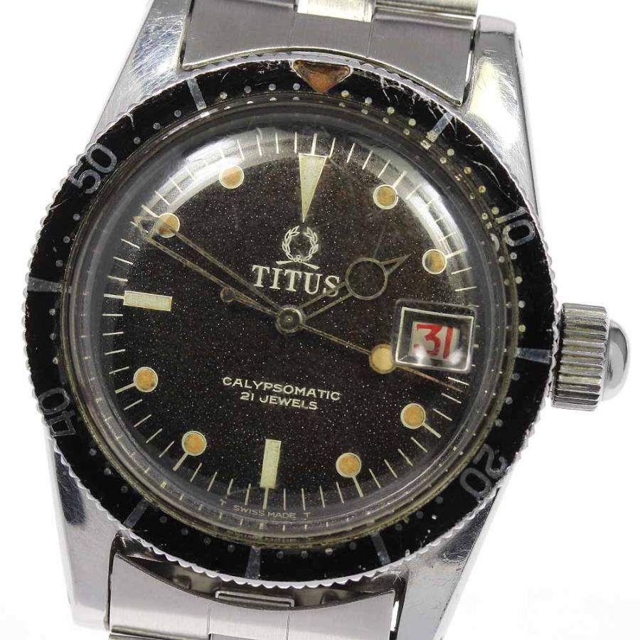 ☆訳あり【TITUS】タイタス Cal.2412 デイト 7085 自動巻き メンズ