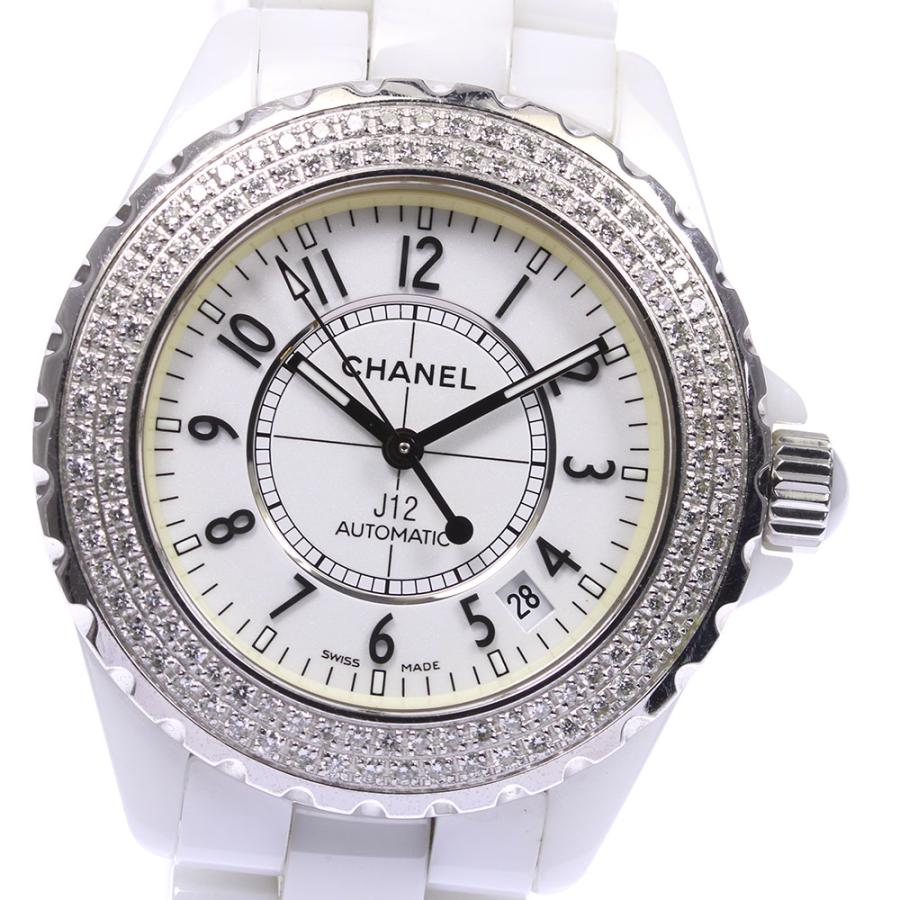 CHANEL 【CHANEL】シャネル J12 ホワイトセラミック アフターダイヤ  