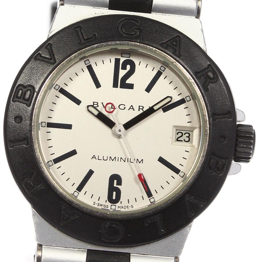 ベルト訳あり箱・保証書付き【BVLGARI】ブルガリ アルミニウム デイト 