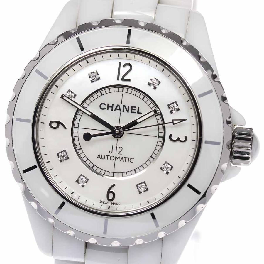 シャネル CHANEL H2423 J12 白セラミック 8Pダイヤ 自動巻き メンズ _930298 CHANEL（シャネル） ☆良品☆保証書付き【CHANEL】シャネル J12 白