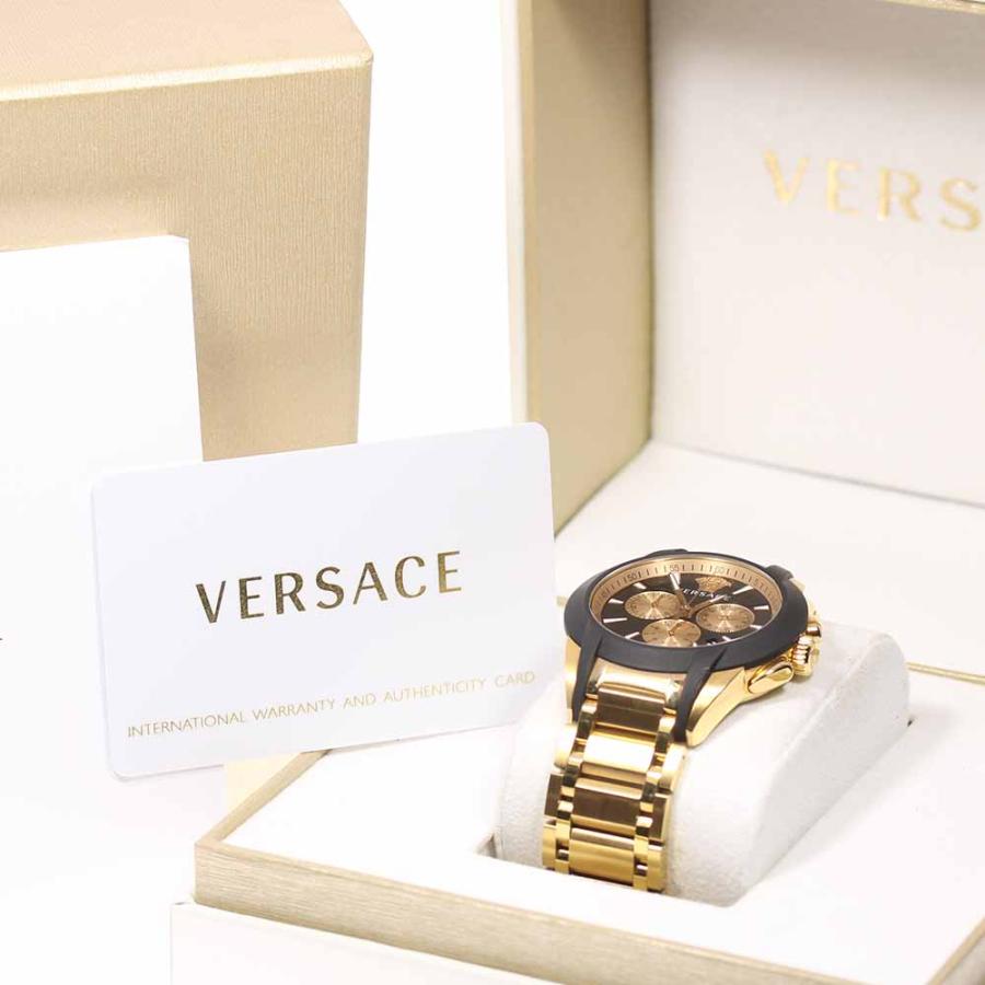 「付属品完品」VERSACE クロノグラフ時計 シルバー ゴールド VERSACE（ヴェルサーチェ） ☆箱・保証書付き【VERSACE】ヴェルサーチ