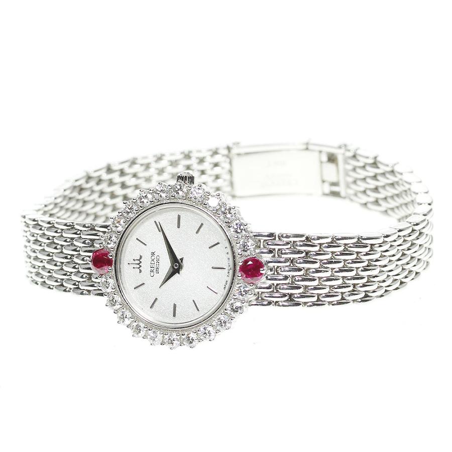 セイコークレドール SEIKO CREDOR K18WG ダイヤ入り SEIKO（セイコー） クレドール ダイヤモンドベゼル シルバー K18WG 金