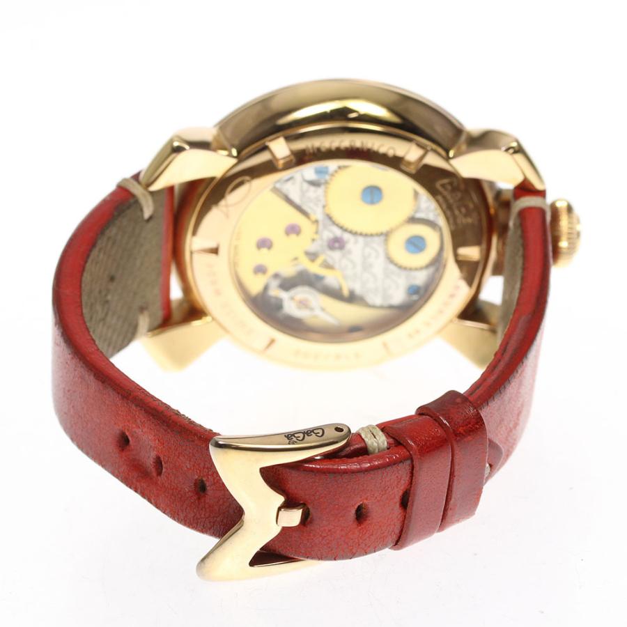 稼働品 GaGa MILANO ガガミラノ マヌアーレ48 手巻き 腕時計 茶 GaGa MILANO（ガガミラノ） ☆良品【GaGa MILANO】ガガミラノ