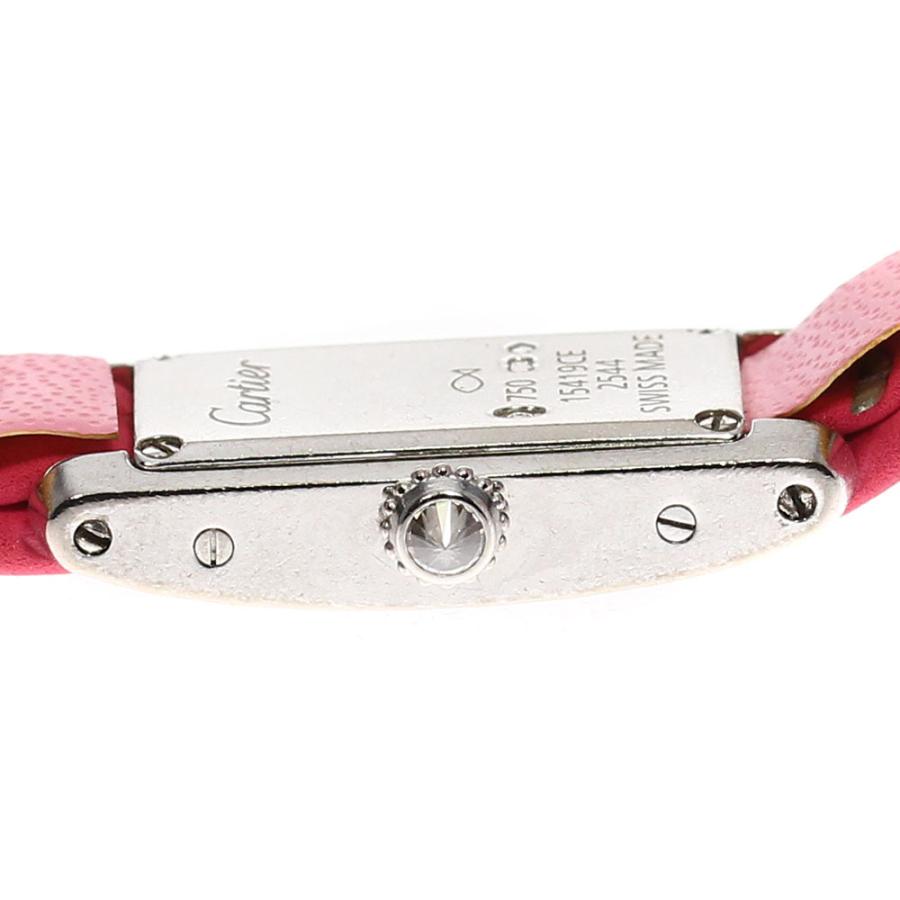 Cartier(カルティエ) 腕時計 タンクアロンジェラニエール WJ200338 レディース K18WG/ダイヤベゼル/革ベルト/社外尾錠 シルバー Cartier（カルティエ） 【CARTIER】カルティエ ラニエールタンク