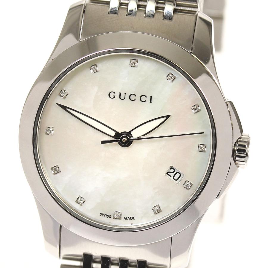 ☆美品☆箱・保証書付き【GUCCI】グッチ Gタイムレス デイト 12Pダイヤ 
