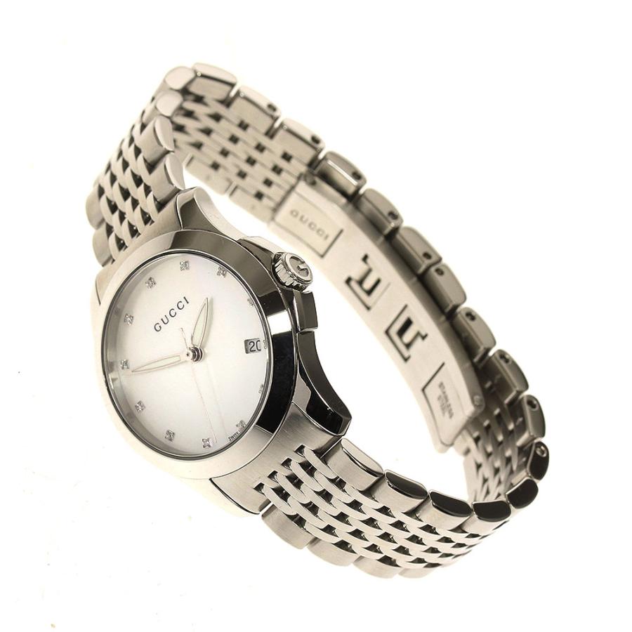 【美品/箱付き】GUCCI 腕時計　12P ダイヤ　タイムレス　シェル　デイト 美品/箱付き】GUCCI 腕時計12P ダイヤタイムレスシェルデイト