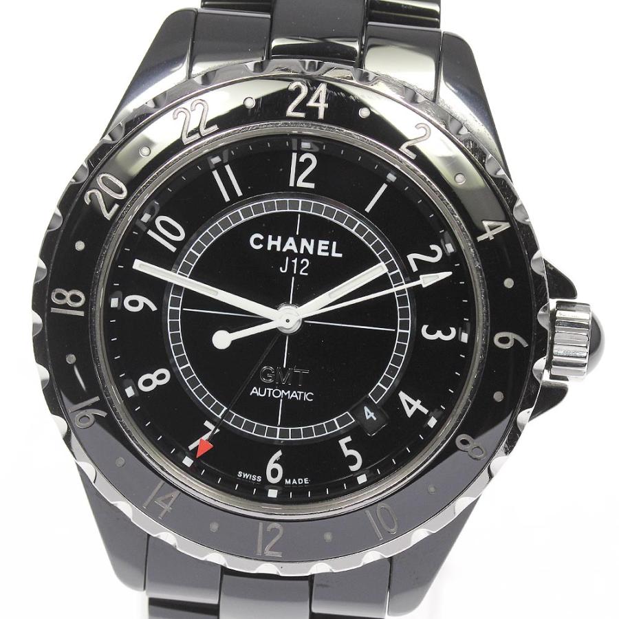 CHANEL】シャネル J12 ブラックセラミック GMT H2012 自動巻き メンズ  