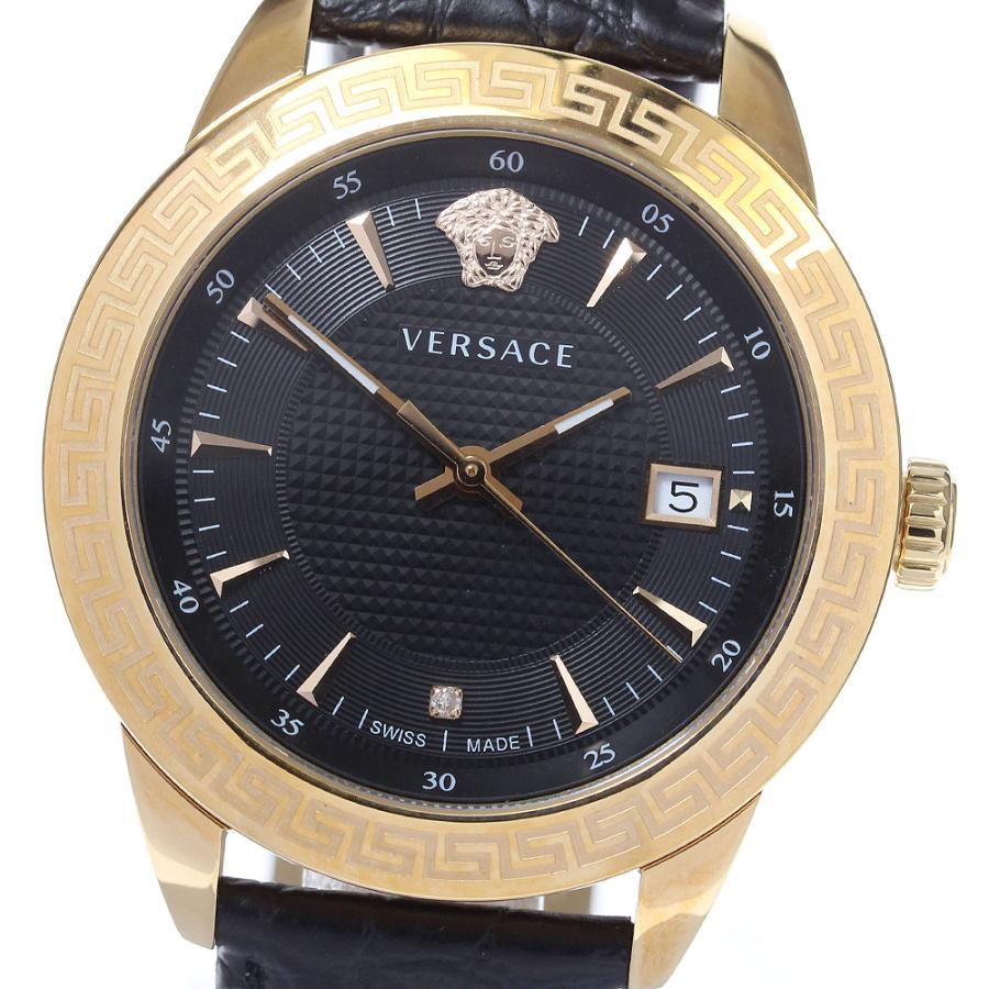 希少】VERSACE ヴェルサーチ 腕時計 メデューサ IAQ ゴールド 黒  