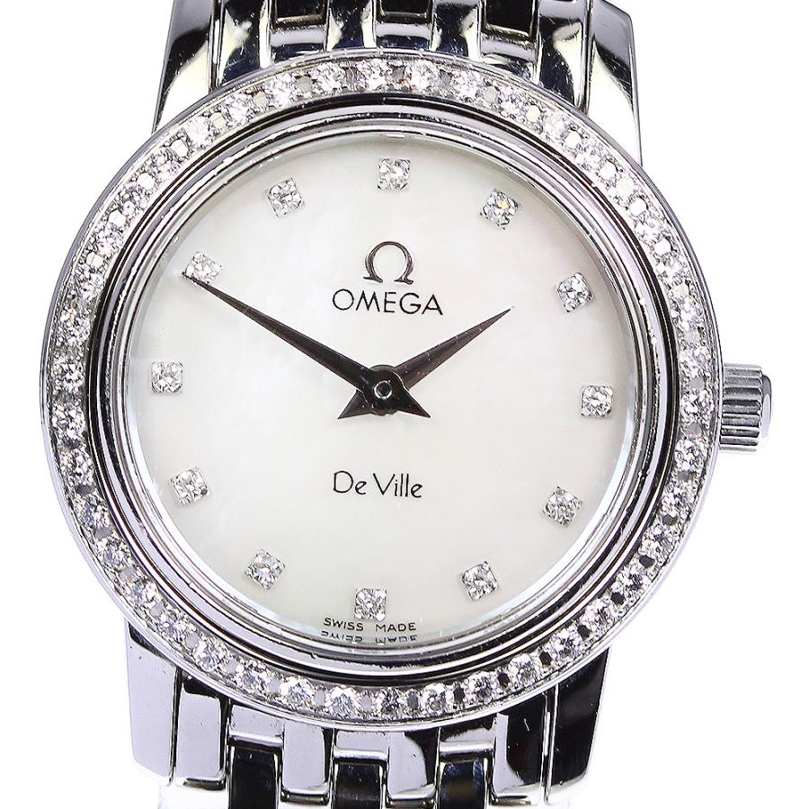 オメガ OMEGA 4575.76 デビル プレステージ ダイヤベゼル 12Pダイヤ クォーツ レディース 良品 _914581 OMEGA（オメガ） 【OMEGA】オメガ デビル プレステージ ダイヤベゼル