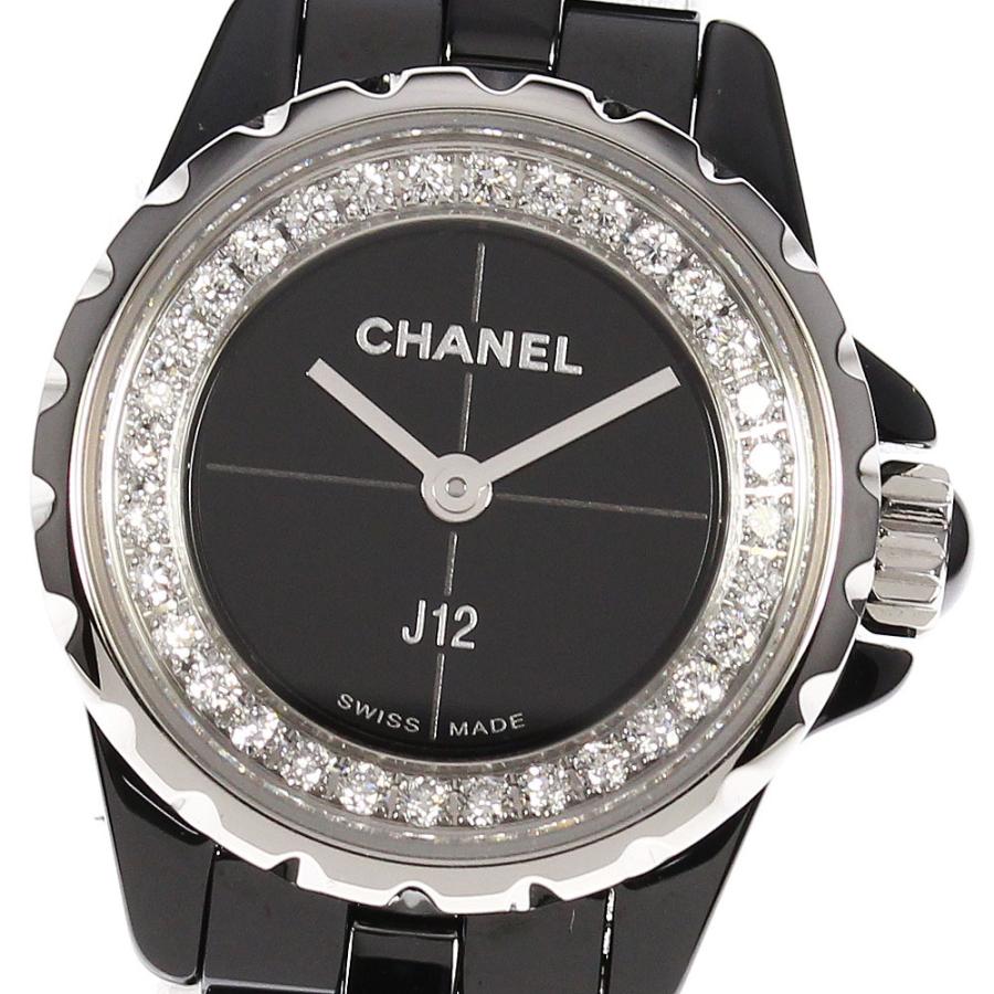 ☆美品☆箱付き【CHANEL】シャネル J12 XS H5235 ブラックセラミック ...